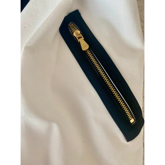 Chetta B Black & White Cotton Blend Shirt Dress With Gold Toggles size 6 nwt - Picture 10 of 10